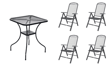 eoshop Kovinski vrtni set Eoshop 35: miza + 4 nastavljivi naslanjači