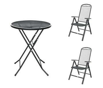 eoshop Kovinski vrtni set Eoshop 41: miza + 2 nastavljiva stola