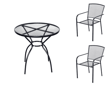 eoshop Kovinski vrtni set Eoshop 48: miza + 2 stapljiva stola