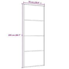 Vidaxl Drsna vrata mlečno ESG steklo in aluminij 76x205 cm črna