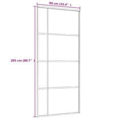 Vidaxl Drsna vrata ESG steklo in aluminij 90x205 cm črna