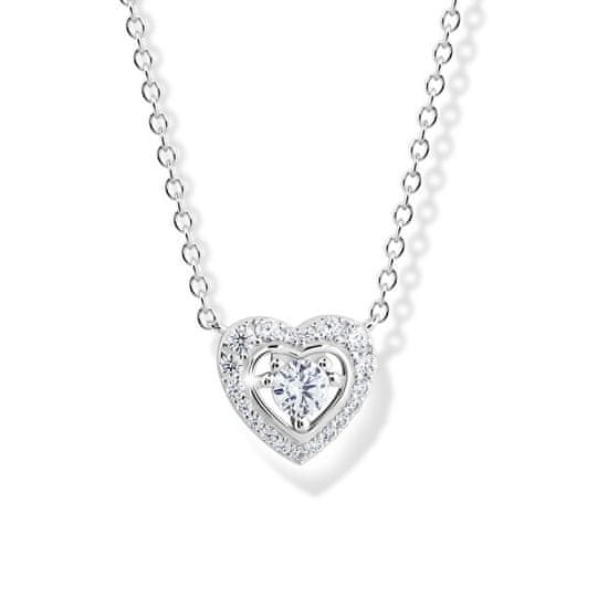 Modesi Očarljiva srebrna ogrlica s srčki M43082