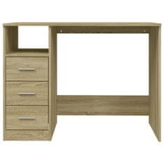 Vidaxl Pisalna miza s predali sonoma hrast 102x50x76 cm inženirski les