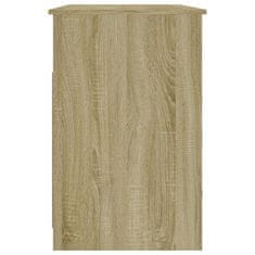 Vidaxl Pisalna miza s predali sonoma hrast 102x50x76 cm inženirski les