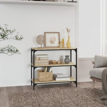 Greatstore Knjižna omara sonoma hrast 80x33x70,5 cm inž. les in jeklo