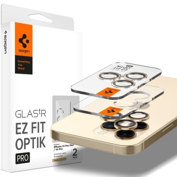Spigen zaščitno stekl za kamero optik.tr "ez fit" camera protector 2-pack iphone 14 pro / 14 pro max gold