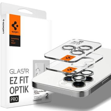 Spigen zaščitno steklo za kamero optik.tr "ez fit" camera protector 2-pack iphone 14 pro / 14 pro max silver