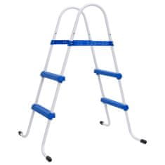 Vidaxl Lestev za bazen modra in bela 84 cm jeklo