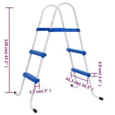 Vidaxl Lestev za bazen modra in bela 84 cm jeklo