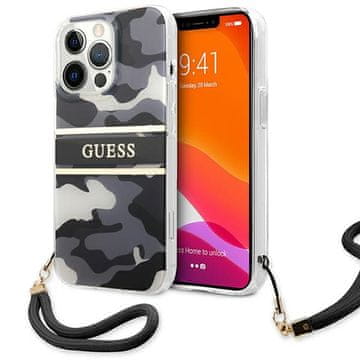 Guess Guess ovitek za iPhone 13 Pro/13 6.1" Camo Strap - črn