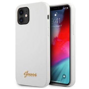 Guess Ovitek Guess Silicone Vintage za iPhone 12 mini (5.4"), bel
