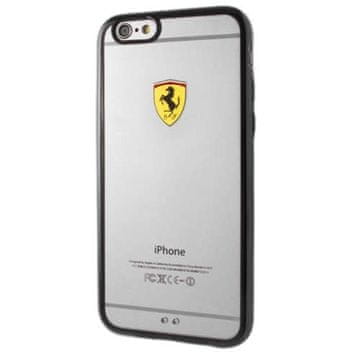 Ferrari jev trdi ovitek FEHCP6BK za iPhone 6/6 Racing, prozoren, črn