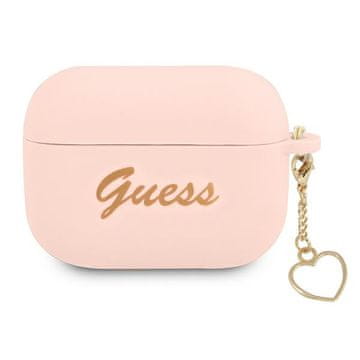 Guess Ovitek za AirPods Pro Guess Silicone Charm Heart - roza