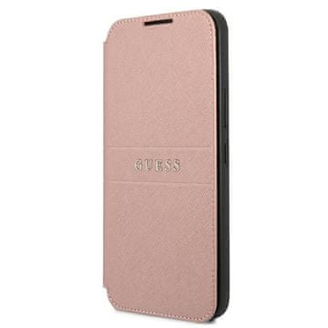 Guess Ovitek Guess Saffiano Stripes Book za Samsung S22+ S906 - roza