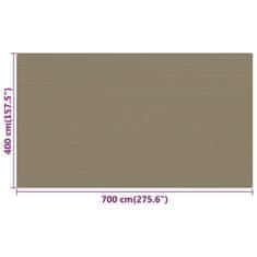 Vidaxl Preproga za šotor taupe 400x700 cm HDPE