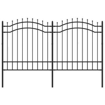 Vidaxl Vrtna ograja Woerden s suličastim vrhom črna 240x125 cm jeklo