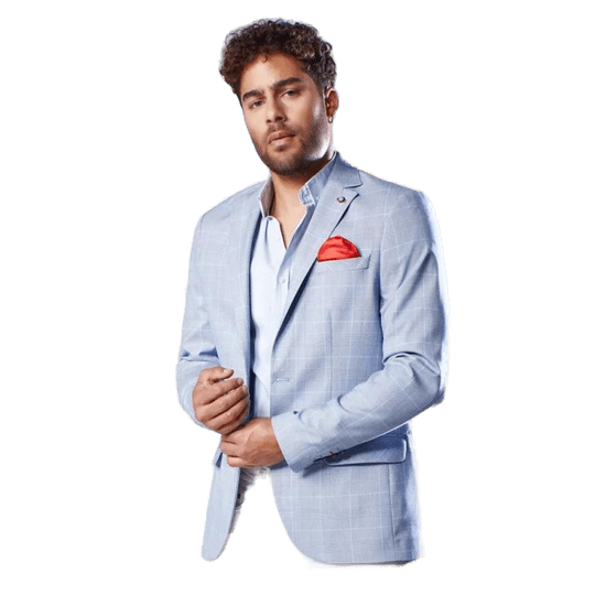 Dstreet Moška elegantna jakna v nebesno modri barvi mx0565