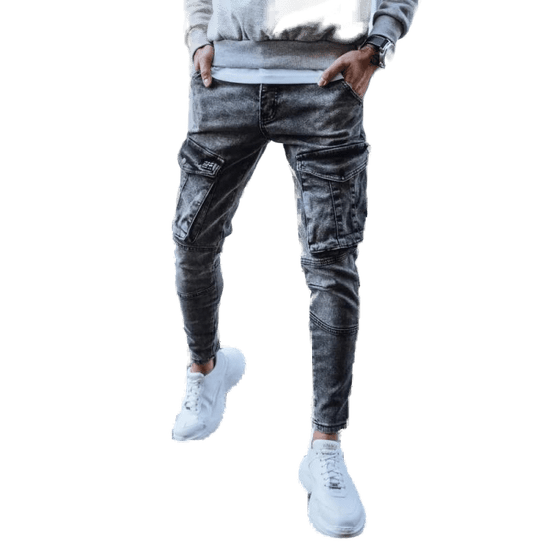 Dstreet Moške jogger hlače z žepi svetlo sive barve ux3260