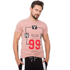 MECHANICH Prašno roza moška majica z natisnjenim besedilom MH-TS-2088.07_361670 M