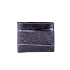 Moška črna usnjena denarnica z vodoravnim reliefom CE-PR-N7-VTC.91_281617 Univerzalni