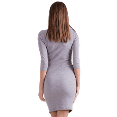 Factoryprice Ženska čipkasta črtasta obleka CHARMA svetlo siva PL-SK-4485.55_260475 S