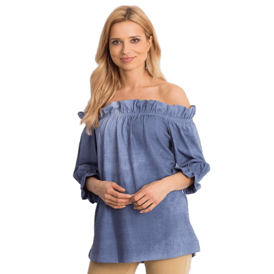 Factoryprice Ženska črtasta bluza z gubami ANNA modra PL-BZ-4032.11_265102