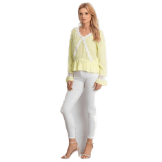 ITALY MODA Ženska bluza s čipkastimi vstavki BOKA rumena LL-BZ-L18066.06_272765 S