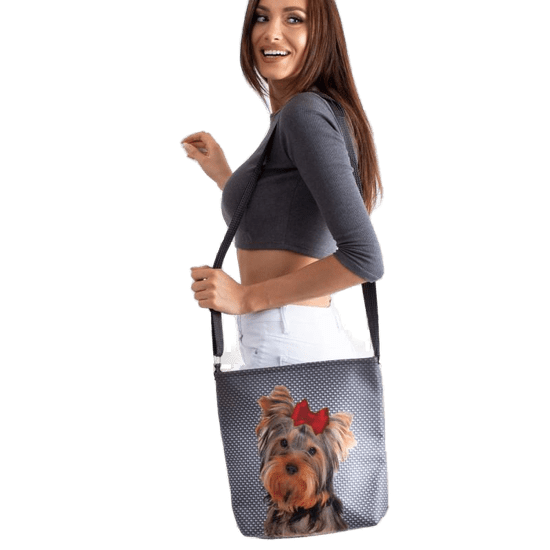 Lorenti Ženska torbica iz klobučevine s pasjim tiskom DOGGO siva CE-TR-073.72P__FunkyPUPIL_318423