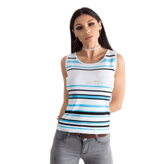 Factoryprice Ženska črtasta majica LUNA modra in bela AT-TP-5038.28P_312453 one___size___S-M