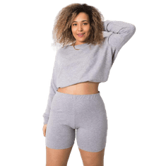 BASIC FEEL GOOD Ženske bombažne kratke hlače plus size ALESSIA sive barve RV-SN-6322.08_362655 2XL