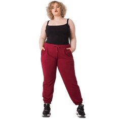 BASIC FEEL GOOD Ženske Plus velikost hlače z žepi Ainhoa burgundska RV-DR-6331.86_366484 3XL