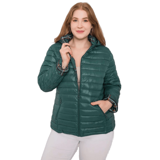 Factoryprice Ženska reverzibilna jakna plus size IRFANE temno zelena NM-KR-Z-2750.93_376934