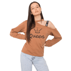 FANCY Ženska bluza s potiskom kamelije GLENDA brown FA-BZ-6425.43P_366933 S-M