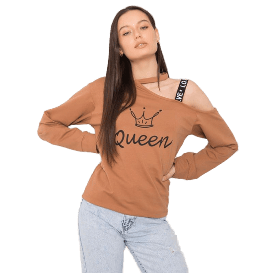 FANCY Ženska bluza s potiskom kamelije GLENDA brown FA-BZ-6425.43P_366933