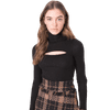Ženski zebrasti pulover z rolojem BSL Black 15805_378004 XS