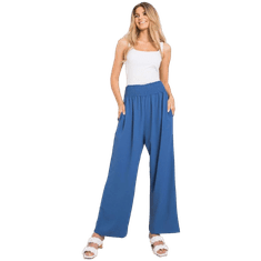 RUE PARIS Ženske široke hlače iz blaga Lareen RUE PARIS Dark Blue RO-SP-8012.91P_374731 S