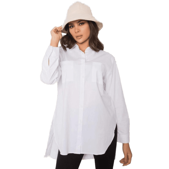 Ex moda Ženska srajca z razporkom AMERSHAM bela EM-KS-001.46_379674