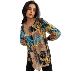 ITALY MODA Ženska bluza s potiskom AMAYA black and beige DHJ-BZ-8643-3.65P_382281 Univerzalni