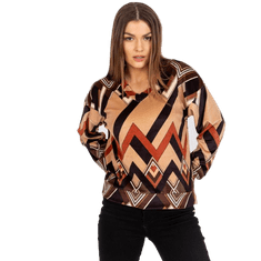 ITALY MODA Ženska bluza s potiskom LEA brown-beige DHJ-BZ-6033-1.49P_382618 Univerzalni