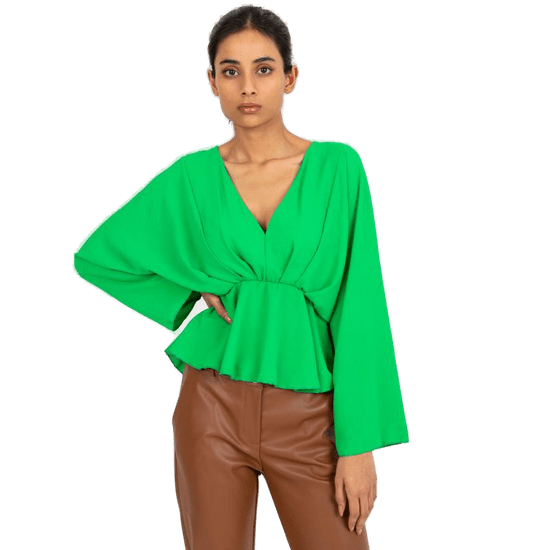 ITALY MODA Ženska bluza s širokimi rokavi RAQUELA zelena DHJ-BZ-11979.67_383315