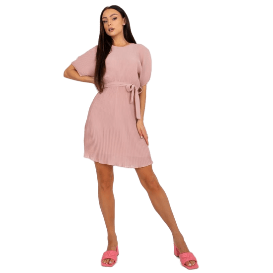ITALY MODA MATHILDE ženska obleka z gubami roza barve DHJ-SK-9651-1.20_383971