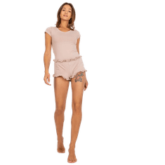 RUE PARIS Ženska pižama z volančki Sabrina RUE PARIS beige RV-PI-7683.58_383952 L-XL