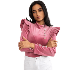 ITALY MODA Ženska bluza z dolgimi rokavi CAPRI roza DHJ-BZ-6533A.44P_382228 Univerzalni