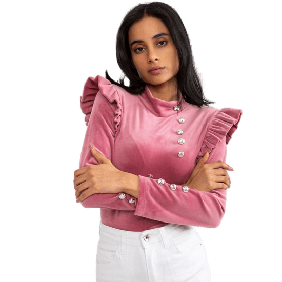 ITALY MODA Ženska bluza z dolgimi rokavi CAPRI roza DHJ-BZ-6533A.44P_382228