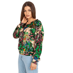 ITALY MODA Bluza za ženske z RUBY potiskom zelene barve DHJ-BZ-6033-2.46P_382695 Univerzalni