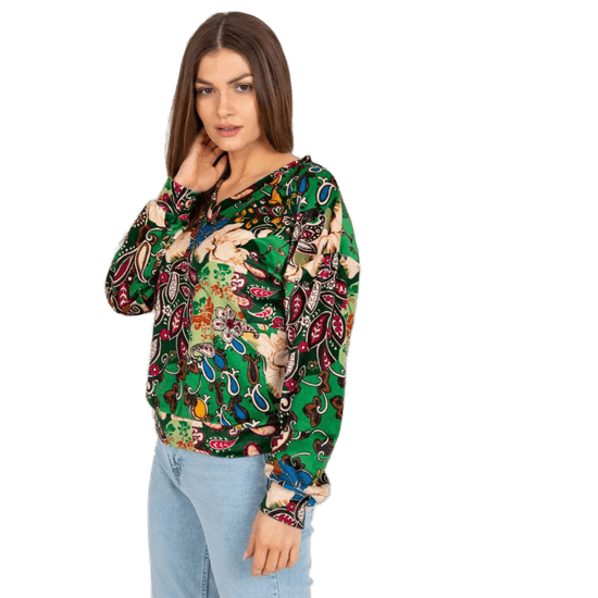 ITALY MODA Bluza za ženske z RUBY potiskom zelene barve DHJ-BZ-6033-2.46P_382695