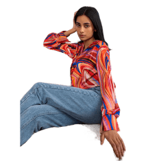 ITALY MODA Ženska bluza s potiskom DIYA oranžna DHJ-BZ-15201.30_382249 Univerzalni