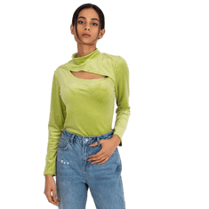 ITALY MODA Ženska bluza s pokončnim ovratnikom KIGALI svetlo zelena DHJ-BZ-6561.09P_382314 Univerzalni