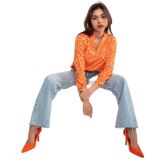 ITALY MODA Ženska bluza s potiskom INESA oranžna ohlapna DHJ-BZ-6825.56_384854