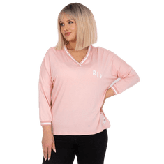 RELEVANCE Ženska asimetrična bluza plus size MARIANNA svetlo roza RV-BZ-7583.63P_385039 Univerzalni